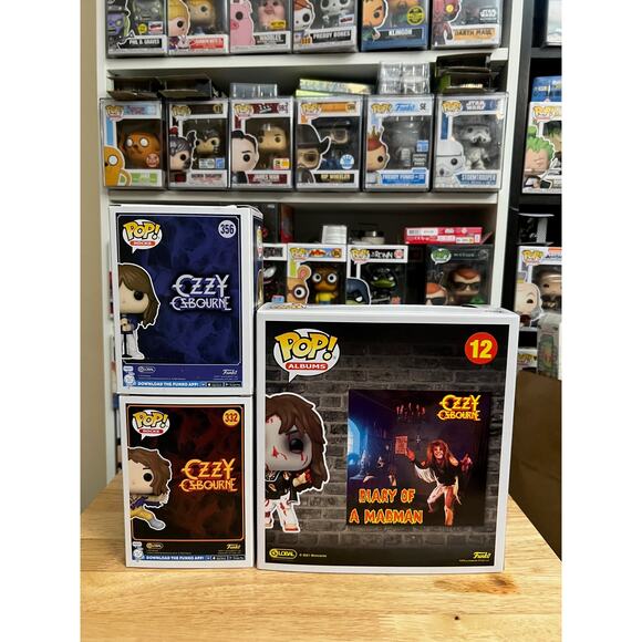 3 Ozzy Osbourne Funko Pops EXC White Purple Fringe 356 332 Diary Madman Album 12 - Picture 2 of 7